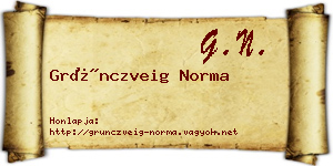 Grünczveig Norma névjegykártya
